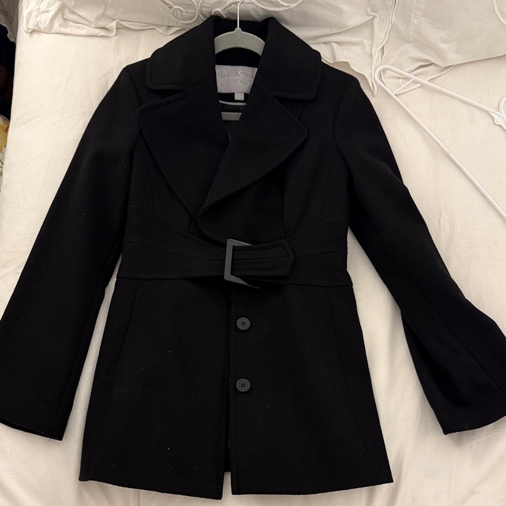 Jessica Simpson Elegant Black Women's Pea Coat